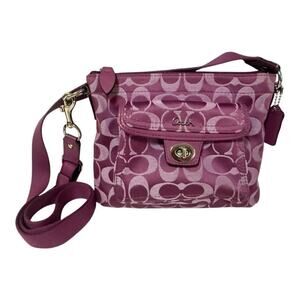 COACH Y2K Swingpack Crossbody Turnlock Signature Purple Bag